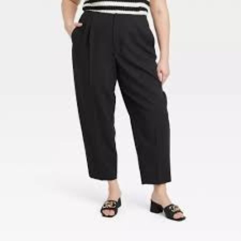 A New Day High-Rise Tailored Tapered Ankle Trousers  Black Women's 17 Office